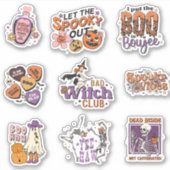 Retro Halloween Aufkleber (Vorderseite)