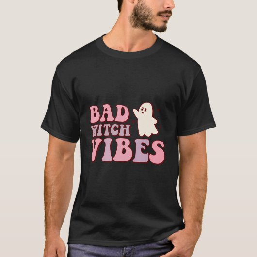 Retro Halloween Bad Witch Vibes T-Shirt (Vorderseite)