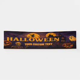 Retro Halloween Banner - Skulls & Ghosts Spuk!