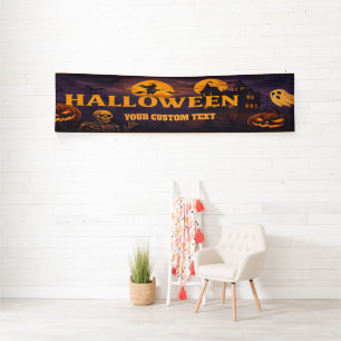 Retro Halloween Banner - Skulls & Ghosts Spuk!