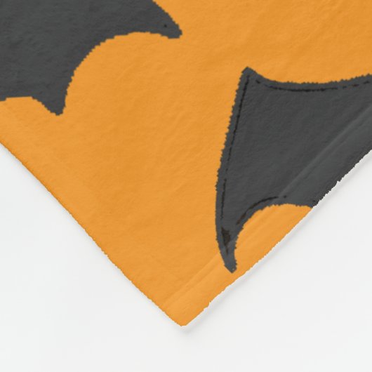 Retro Halloween Bats Graphic Orange Pumpkin Fleecedecke (Ecke)