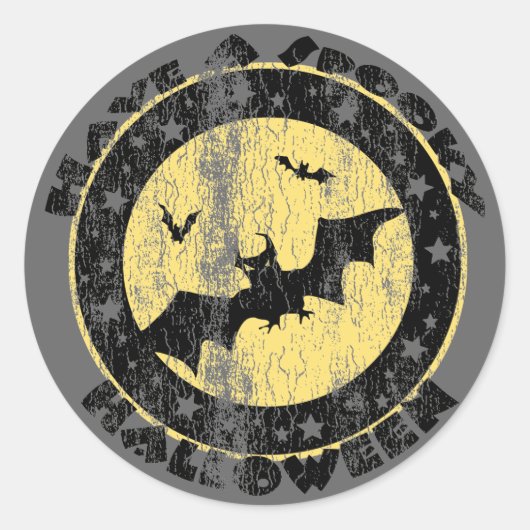 Retro Halloween Bats Runder Aufkleber (Vorderseite)