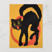 Retro Halloween Black Cat Postcard Postkarte (Vorderseite)