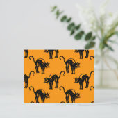 Retro Halloween Black Cats Postkarte (Stehend Vorderseite)