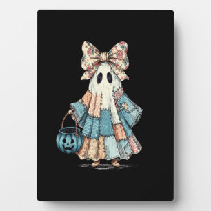 Retro-Halloween-Blau-Denim-Geist Fotoplatte