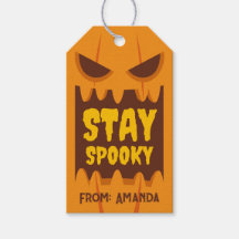 Retro Halloween Bleibe Spooky Orange Pumpkin Face