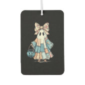 Retro Halloween Blue Denim Ghost Autolufterfrischer (Vorderseite)