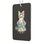 Retro Halloween Blue Denim Ghost Autolufterfrischer (Links)