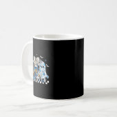 Retro Halloween Blue Denim Ghost Coquette Patchwor Kaffeetasse (Vorderseite Links)