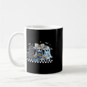 Retro Halloween Blue Denim Ghost Coquette Patchwor Kaffeetasse (Links)