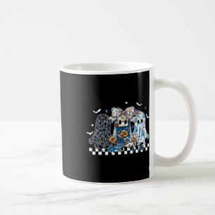 Retro Halloween Blue Denim Ghost Coquette Patchwor Kaffeetasse