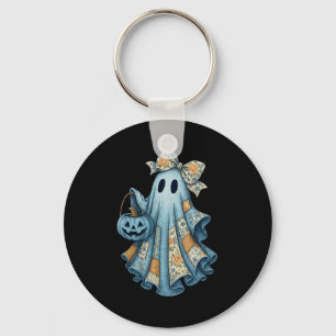 Retro Halloween Blue Denim Ghost Fall Pumpkin Spoo Schlüsselanhänger