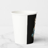 Retro Halloween Blue Denim Ghost Pappbecher (Rechts)