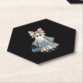 Retro Halloween Blue Denim Ghost Untersetzer (angewinkelt)