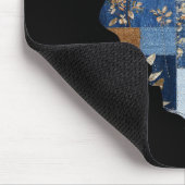 Retro Halloween Blue Denim Patchwork Ghost Boo Coq Mousepad (Ecke)