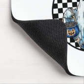 Retro Halloween Blue Denim Patchwork Spooky Ghost Mousepad (Ecke)