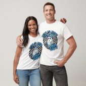 Retro Halloween Blue Denim Patchwork Spooky Ghost T-Shirt (Unisex)