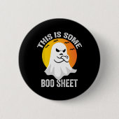 Retro Halloween Boo Ghost-Kostüm Das ist ein Boom Button (Vorderseite)