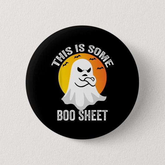 Retro Halloween Boo Ghost-Kostüm Das ist ein Boom Button (Vorderseite)