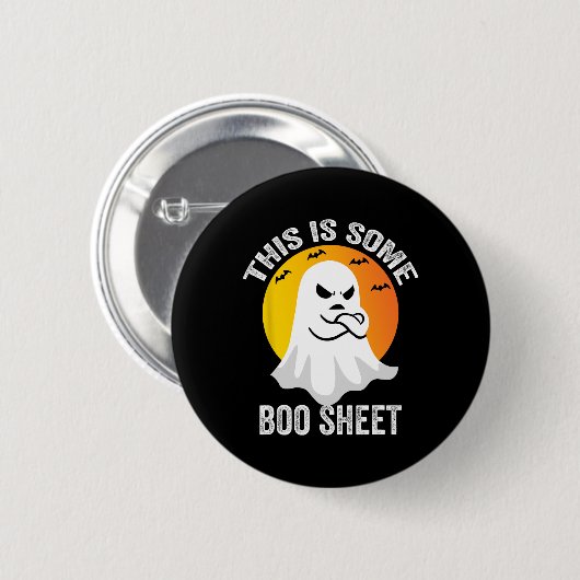 Retro Halloween Boo Ghost-Kostüm Das ist ein Boom Button (Vorne & Hinten)