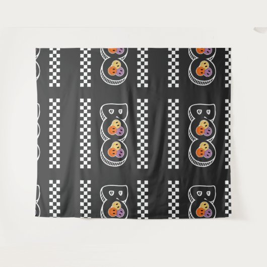 Retro Halloween Boo Niedlich Wandteppich (Vorderseite (Horizontal))