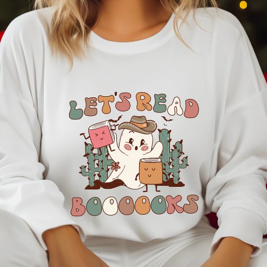Retro Halloween Book Western Boo Ghost Lehrer Sweatshirt