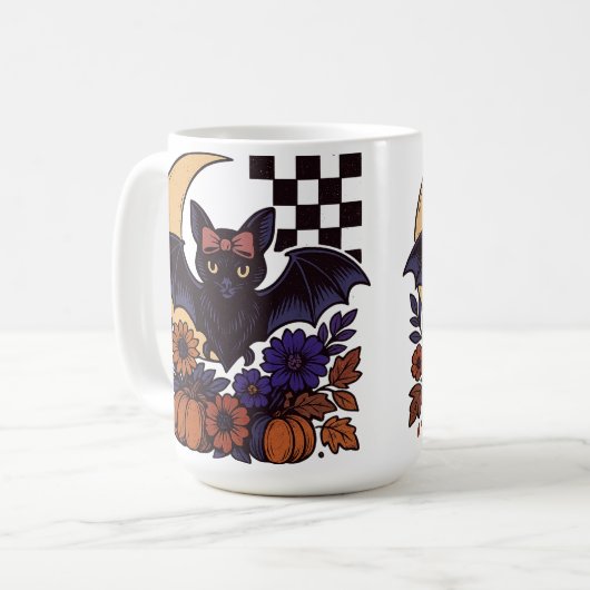 Retro Halloween-Boot mit mondgotischer Ästhetik Kaffeetasse (Vorderseite Links)