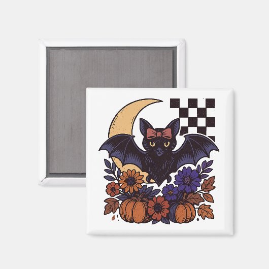 Retro Halloween-Boot mit mondgotischer Ästhetik Magnet (Vorderseite/Rückseite)