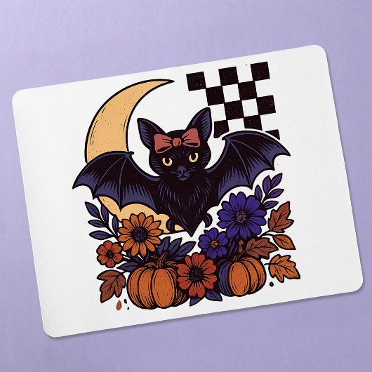 Retro Halloween-Boot mit mondgotischer Ästhetik Mousepad