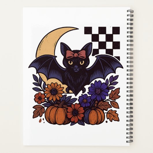 Retro Halloween-Boot mit mondgotischer Ästhetik Planer (Rückseite)