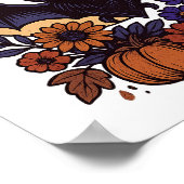 Retro Halloween-Boot mit mondgotischer Ästhetik Poster (Ecke)