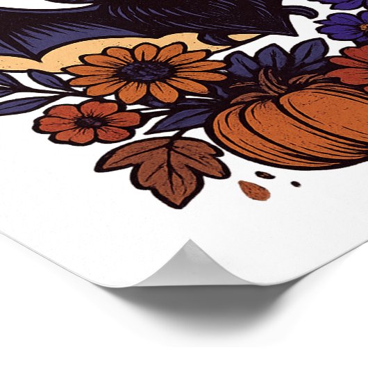 Retro Halloween-Boot mit mondgotischer Ästhetik Poster (Ecke)