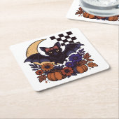 Retro Halloween-Boot mit mondgotischer Ästhetik Rechteckiger Pappuntersetzer (angewinkelt)