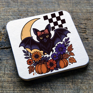Retro Halloween-Boot mit mondgotischer Ästhetik Rechteckiger Pappuntersetzer