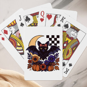 Retro Halloween-Boot mit mondgotischer Ästhetik Spielkarten