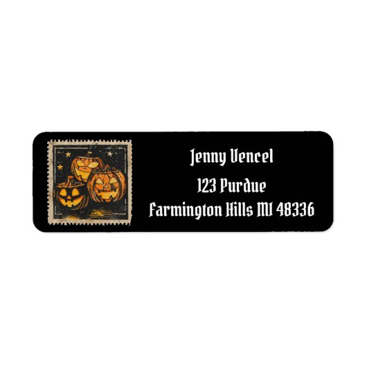 Retro Halloween Briefmarke Spooky Jahreszeit (Vorne)
