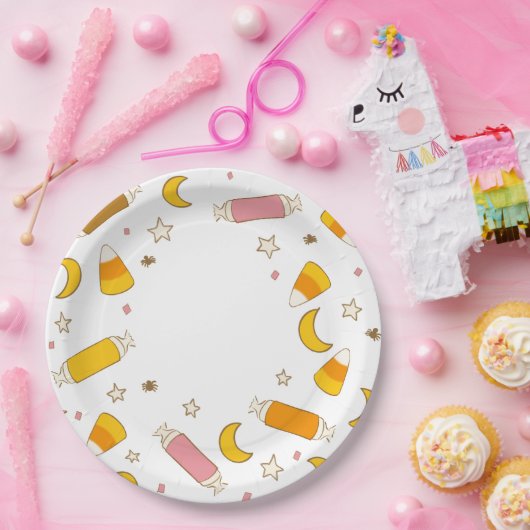 Retro Halloween Candy Classics Party (weiß) Pappteller (Party)