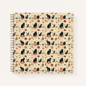 Retro Halloween Cats & Magie Notizblock (Vorderseite)