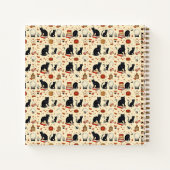 Retro Halloween Cats & Magie Notizblock (Rückseite)