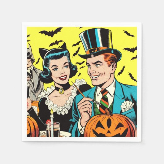 Retro Halloween Comic Serviette (Vorderseite)