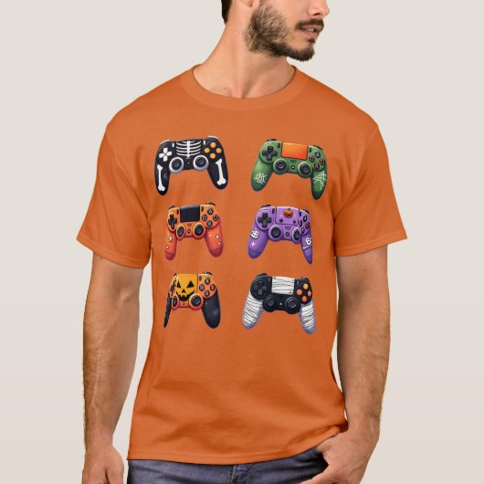 Retro-Halloween-Computerspiel-Controller T-Shirt (Vorderseite)