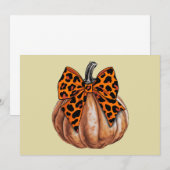 Retro Halloween Coquette Bow Pumpkin Spooky Fall Einladung (Vorne/Hinten)