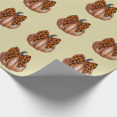 Retro Halloween Coquette Bow Pumpkin Spooky Fall Geschenkpapier (Ecke)