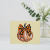 Retro Halloween Coquette Bow Pumpkin Spooky Fall Postkarte (Stehend Vorderseite)