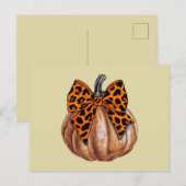 Retro Halloween Coquette Bow Pumpkin Spooky Fall Postkarte (Vorne/Hinten)