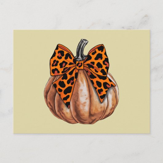 Retro Halloween Coquette Bow Pumpkin Spooky Fall Postkarte (Vorderseite)