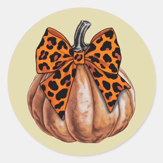 Retro Halloween Coquette Bow Pumpkin Spooky Fall Runder Aufkleber (Vorderseite)