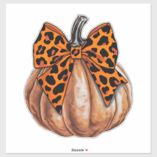Retro-Halloween-Coquette-Schleife Kürbis Gruselig  Aufkleber