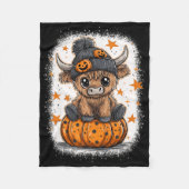 Retro Halloween Cow Pumpkin Fall Cow Erntedank Fleecedecke (Vorderseite)