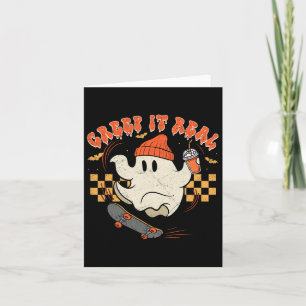 Retro Halloween Creep It Real Ghost Boy Fall Seaso Karte